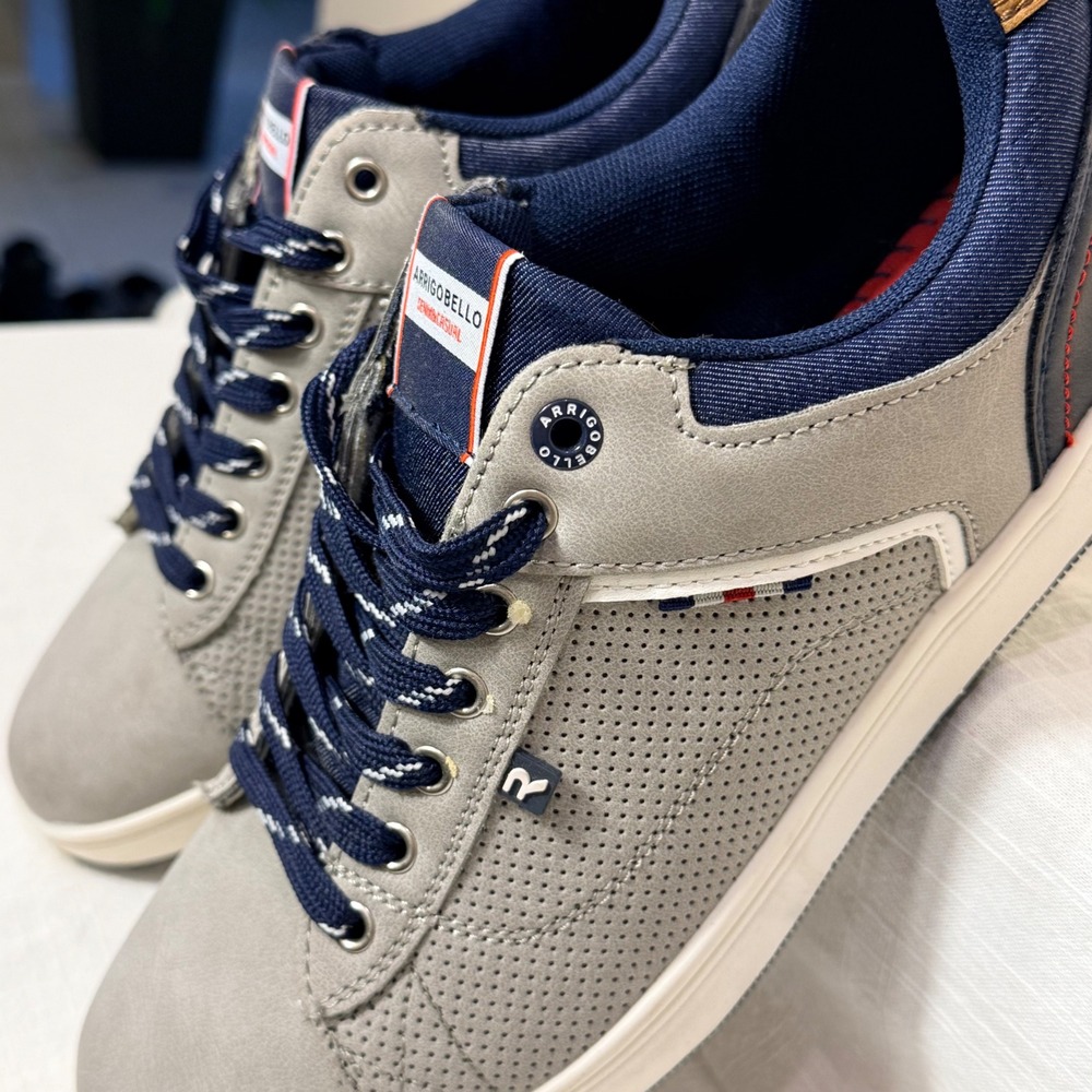 Arrigo Bello Men's Gray Navy Casual Sneakers Size 10 US A0174-4 - Picture 9 of 15